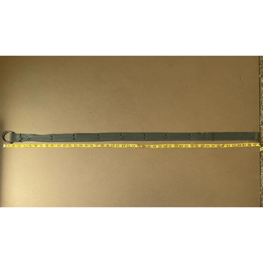 Distressed Eyelet Grommet Adjustable Green Canvas D-Ring Belt​